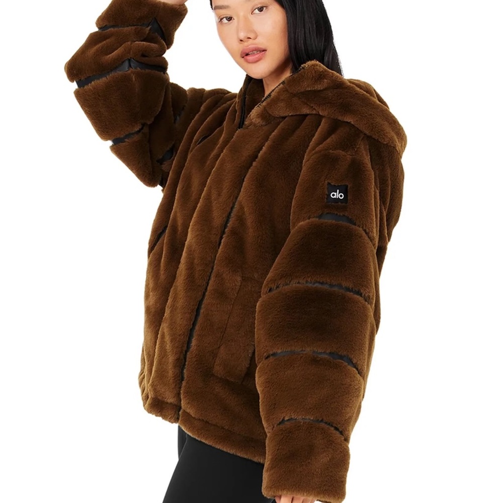 ALO Yoga Brown Faux Fur Jacket